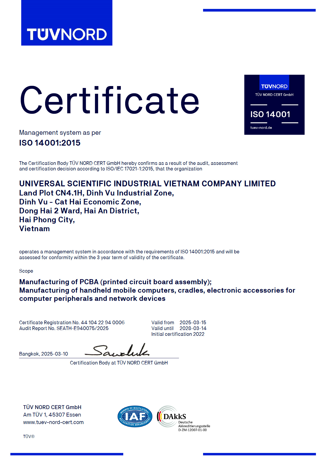 Universal Scientific Industrial